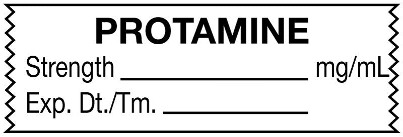 Medical Labels - Anesthesia Tape, Protamine mg/mL, 1-1/2" x 1/2"