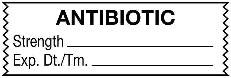 Medical Labels - Anesthesia Tape, Antibiotic, 1-1/2" x 1/2"