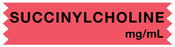 Medical Labels - Anesthesia Tape, Succinylcholine mg/mL, 1" x 1/2"