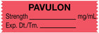 Medical Labels - Anesthesia Tape, Pavulon mg/mL, 1-1/2" x 1/2"