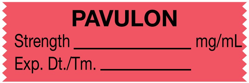 Medical Labels - Anesthesia Tape, Pavulon mg/mL, 1-1/2" x 1/2"