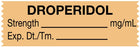 Medical Labels - Anesthesia Tape, Droperidol mg/mL, 1-1/2" x 1/2"