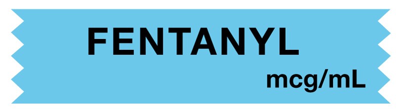 Medical Labels - Anesthesia Tape, Fentanyl mcg/mL, 1" x 1/2"