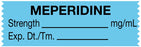 Medical Labels - Anesthesia Tape, Meperidine mg/mL, 1-1/2" x 1/2"