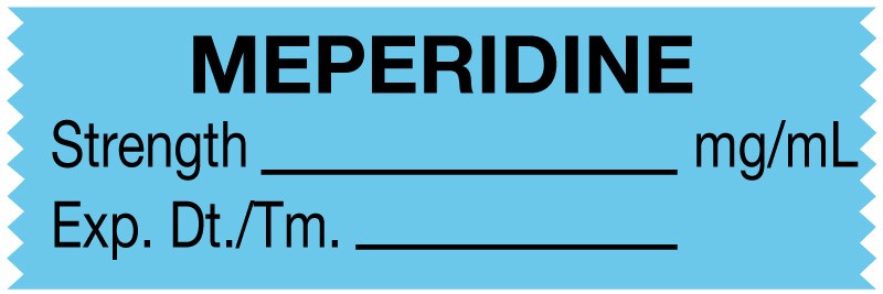 Medical Labels - Anesthesia Tape, Meperidine mg/mL, 1-1/2" x 1/2"