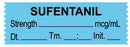 Medical Labels - Anesthesia Tape, Sufentanil mcg/mL, Date Time Initial, 1-1/2" x 1/2"