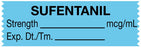 Medical Labels - Anesthesia Tape, Sufentanil mcg/mL, 1-1/2" x 1/2"