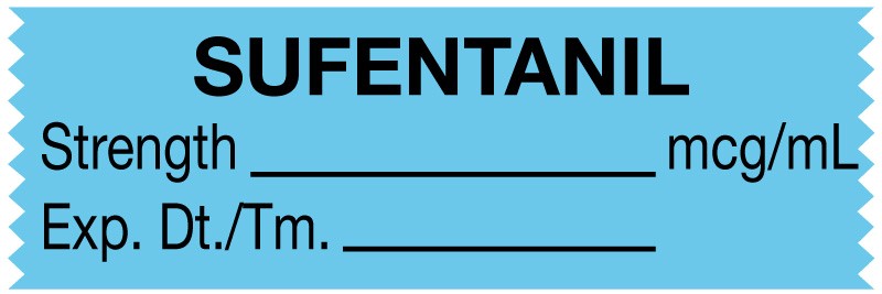 Medical Labels - Anesthesia Tape, Sufentanil mcg/mL, 1-1/2" x 1/2"