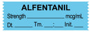 Medical Labels - Anesthesia Tape, Alfentanil mcg/mL, Date Time Initial, 1-1/2" x 1/2"