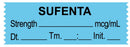 Medical Labels - Anesthesia Tape, Sufenta mcg/mL, Date Time Initial, 1-1/2" x 1/2"