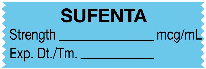 Medical Labels - Anesthesia Tape, Sufenta mcg/mL, 1-1/2" x 1/2"