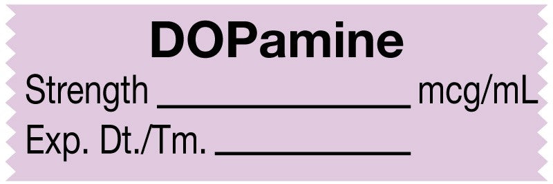 Medical Labels - Anesthesia Tape, DOPamine mcg/mL, 1-1/2" x 1/2"