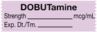 Medical Labels - Anesthesia Tape, DOBUTamine mcg/mL, 1-1/2" x 1/2"