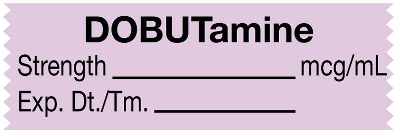 Medical Labels - Anesthesia Tape, DOBUTamine mcg/mL, 1-1/2" x 1/2"