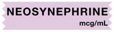 Medical Labels - Anesthesia Tape, Neosynephrine mcg/mL, 1" x 1/2"