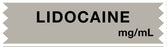 Medical Labels - Anesthesia Tape, Lidocaine mg/mL, 1" x 1/2"