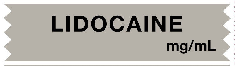 Medical Labels - Anesthesia Tape, Lidocaine mg/mL, 1" x 1/2"