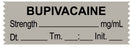 Medical Labels - Anesthesia Tape, Bupivacaine mg/mL, Date Time Initial, 1-1/2" x 1/2"