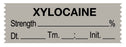Medical Labels - Anesthesia Tape, Xylocaine % Date Time Initial, 1-1/2" x 1/2"