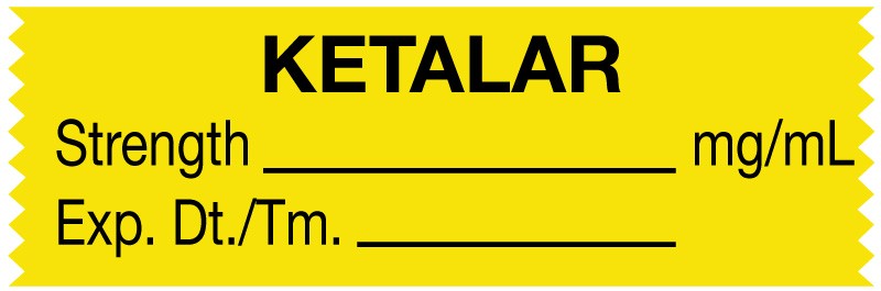 Medical Labels - Anesthesia Tape, Ketalar mg/mL, 1-1/2" x 1/2"