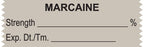 Medical Labels - Anesthesia Tape, Marcaine %, 1-1/2" x 1/2"