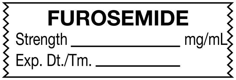 Medical Labels - Anesthesia Tape, Furosemide mg/mL, 1-1/2" x 1/2"
