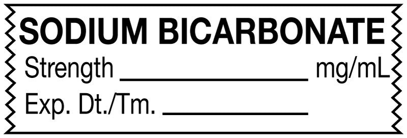 Medical Labels - Anesthesia Tape, Sodium Bicarbonate mg/mL, 1-1/2" x 1/2"