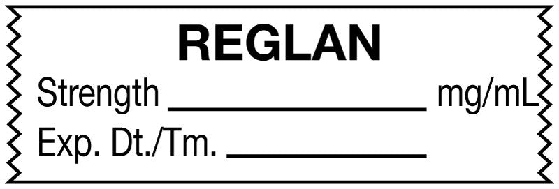 Medical Labels - Anesthesia Tape, Reglan mg/mL, 1-1/2" x 1/2"