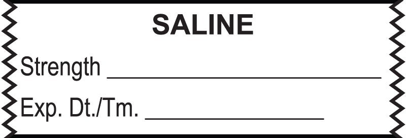 Medical Labels - Anesthesia Tape, Saline, 1-1/2" x 1/2"