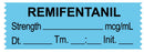 Medical Labels - Anesthesia Tape, Remifentanil mcg/mL, Date Time Initial, 1-1/2" x 1/2"