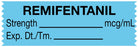 Medical Labels - Anesthesia Tape, Remifentanil mcg/mL, 1-1/2" x 1/2"