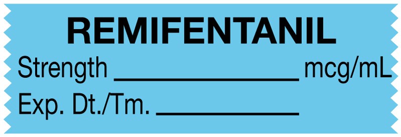 Medical Labels - Anesthesia Tape, Remifentanil mcg/mL, 1-1/2" x 1/2"
