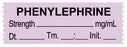 Medical Labels - Anesthesia Tape, Phenylephrine mg/mL, Date Time Initial, 1-1/2" x 1/2"