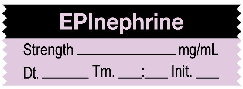 Medical Labels - Anesthesia Tape, Epinephrine mg/mL, Date Time Initial, 1-1/2" x 1/2"