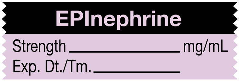 Medical Labels - Anesthesia Tape, EPInephrine mg/mL, 1-1/2" x 1/2"