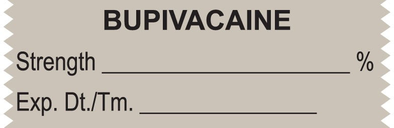 Medical Labels - Anesthesia Tape, Bupivacaine %, 1-1/2" x 1/2"