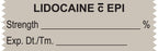 Medical Labels - Anesthesia Tape, Lidocaine w/EPI, 1-1/2" x 1/2"