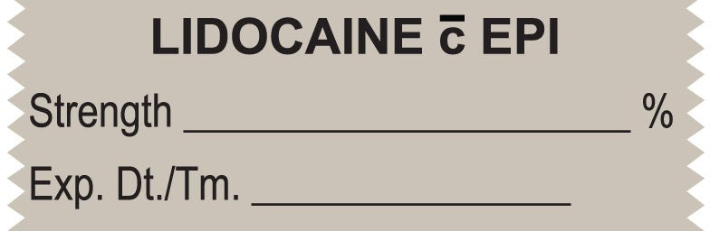 Medical Labels - Anesthesia Tape, Lidocaine w/EPI, 1-1/2" x 1/2"