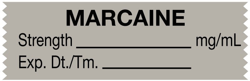 Medical Labels - Anesthesia Tape, Marcaine mg/mL, 1-1/2" x 1/2"