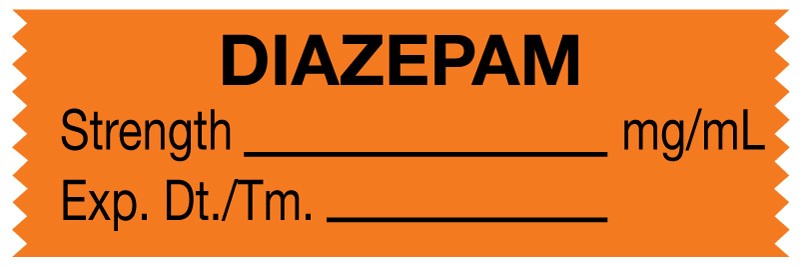 Medical Labels - Anesthesia Tape, Diazepam mg/mL, 1-1/2" x 1/2"