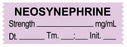 Medical Labels - Anesthesia Tape, Neosynephrine mg/mL, Date Time Initial, 1-1/2" x 1/2"