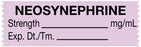 Medical Labels - Anesthesia Tape, Neosynephrine mg/mL, 1-1/2" x 1/2"