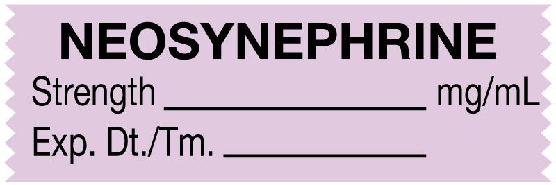 Medical Labels - Anesthesia Tape, Neosynephrine mg/mL, 1-1/2" x 1/2"