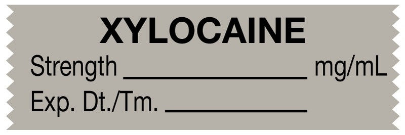 Medical Labels - Anesthesia Tape, Xylocaine mg/mL, 1-1/2" x 1/2"