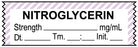 Medical Labels - Anesthesia Tape, Nitroglycerine mg/mL , Date Time Initial, 1-1/2" x 1/2"