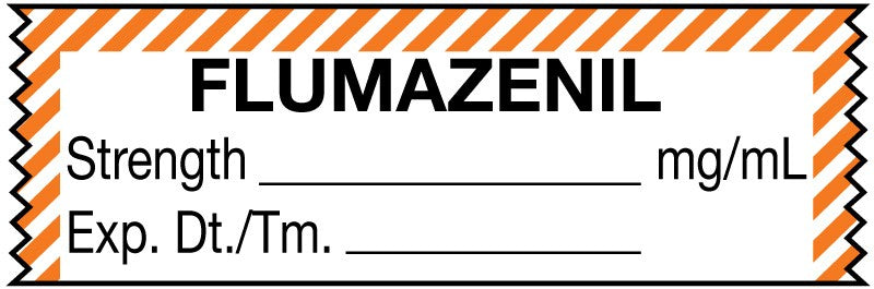 Medical Labels - Anesthesia Tape, Flumazenil mg/mL, Date Time Initial, 1-1/2" x 1/2"