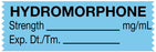 Medical Labels - Anesthesia Tape, Hydromorphone mg/mL, 1-1/2" x 1/2"