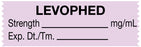 Medical Labels - Anesthesia Tape, Levophed mg/mL, 1-1/2" x 1/2"