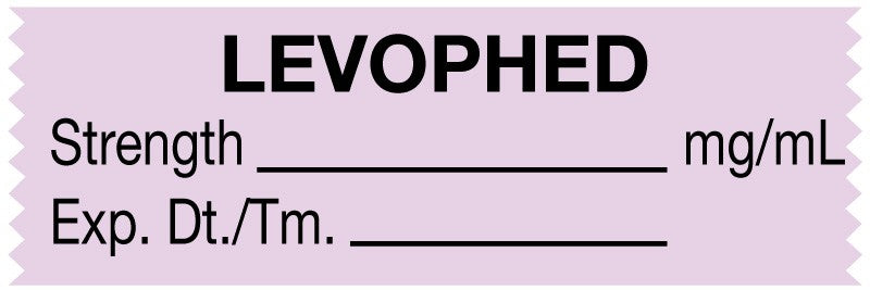 Medical Labels - Anesthesia Tape, Levophed mg/mL, 1-1/2" x 1/2"