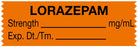 Medical Labels - Anesthesia Tape, Lorazepam mg/mL, 1-1/2" x 1/2"